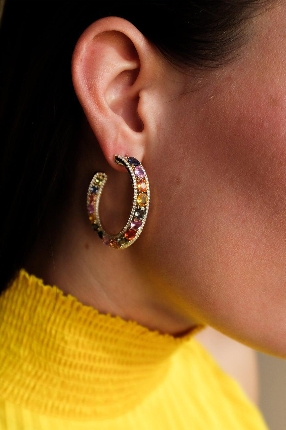 RUCHI NEW YORK-Desert Blooms Meridian Cresent Earrings-YELLOW GOLD