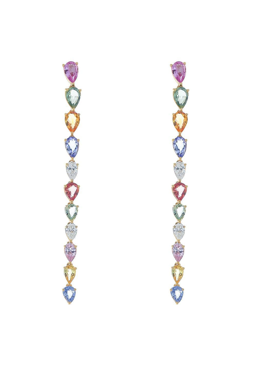 RUCHI NEW YORK-Desert Blooms Raindrop Linear Earrings-YELLOW GOLD