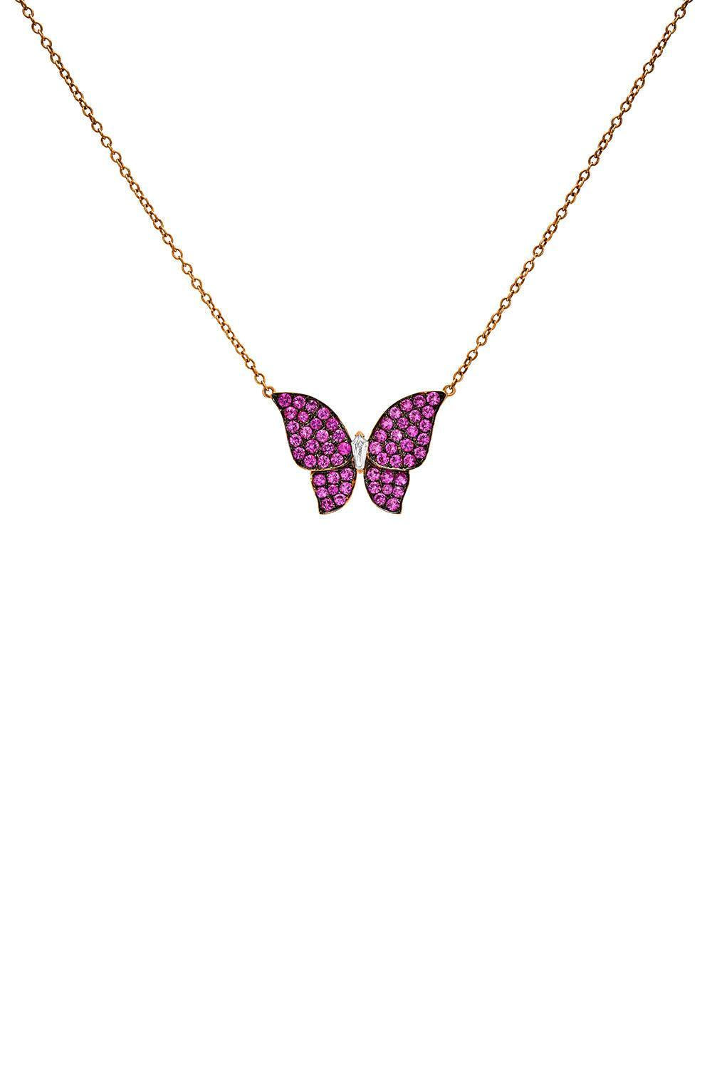 Petaluda Pink Sapphire Diamond Necklace-YELLOW GOLD-18-JEWELRYFINE JEWELNECKLACE O-RUCHI NEW YORK