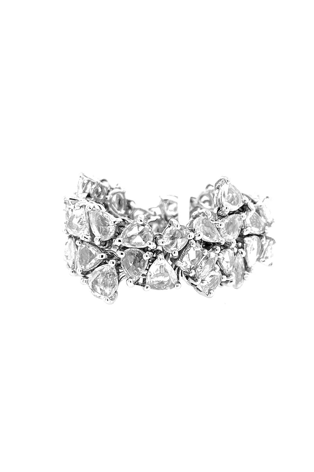 RUCHI NEW YORK-Heritage Rosecut Diamond Flexible Ring-WHITE GOLD