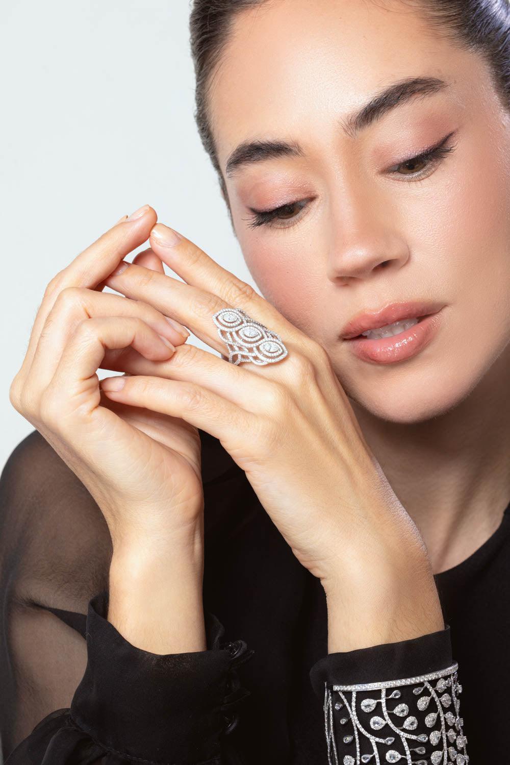 RUCHI NEW YORK-Infiniti Marquise Diamond Ring-WHITE GOLD