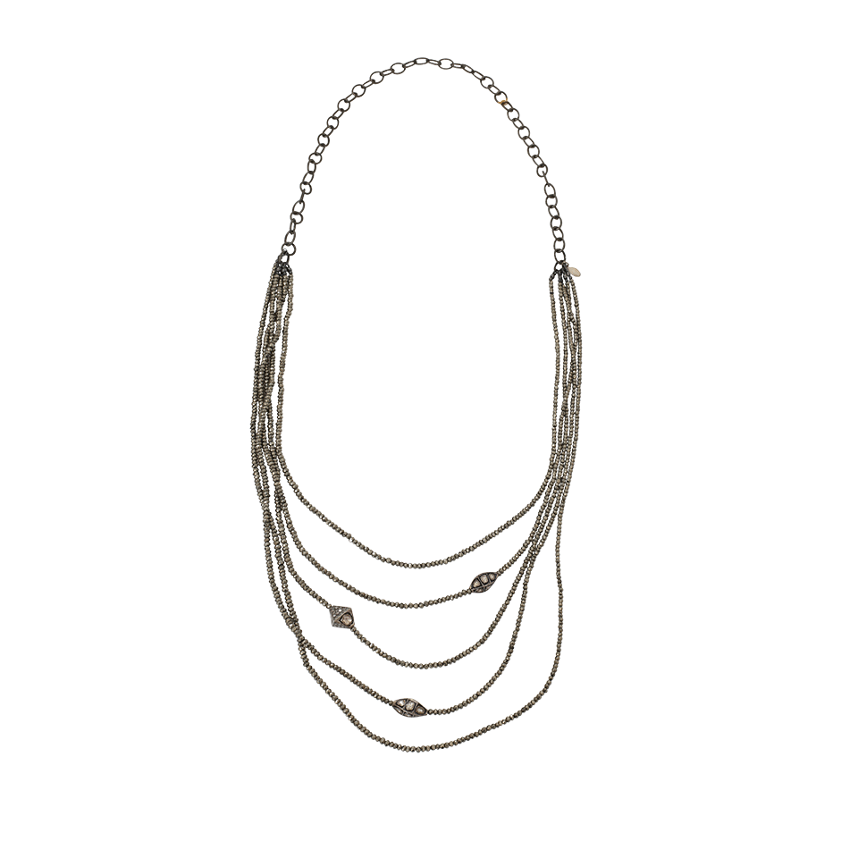 S. CARTER DESIGNS-Pyrite Cascade Necklace-SILVER