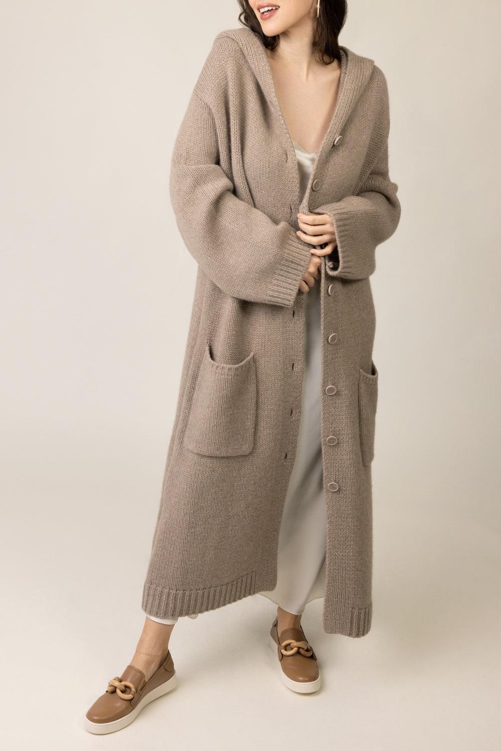 MCKINLEY HOODED DUSTER-ECO GRVL-XS-CLOTHINGTOPCARDIGAN-SABLYN