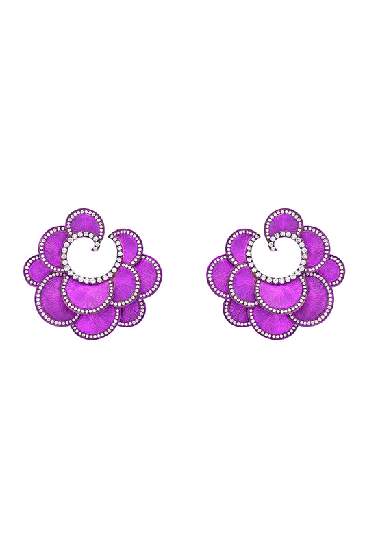 Diamond Pink Scallop Elemento Earrings