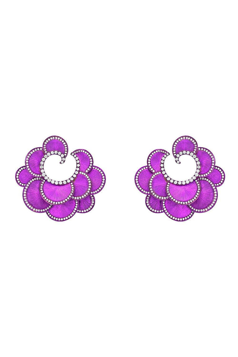Diamond Pink Scallop Elemento Earrings