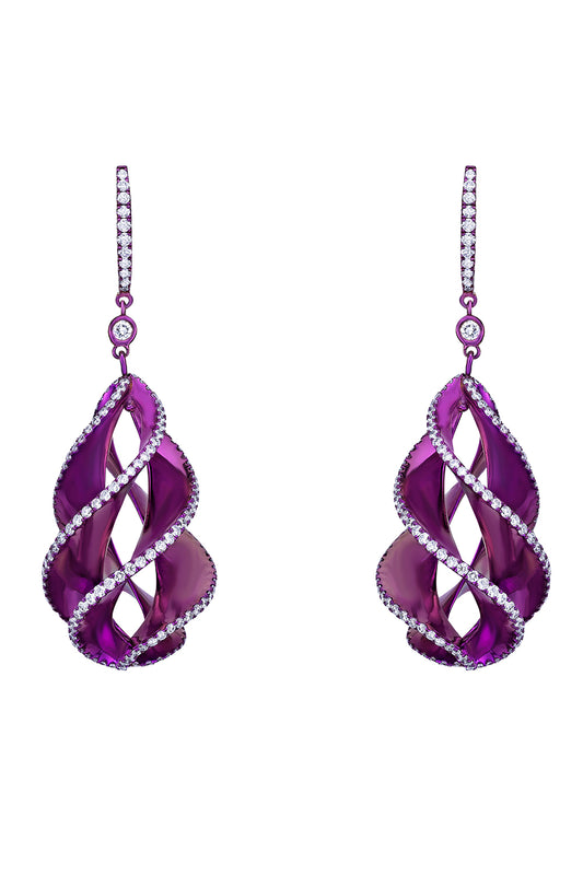Diamond Twisted Pink Elemento Earrings