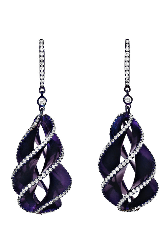 Diamond Twisted Purple Elemento Earrings