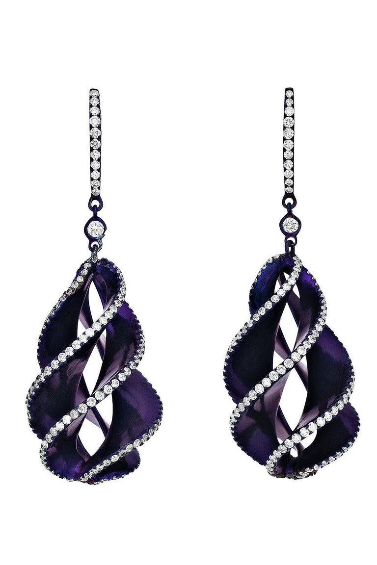 Diamond Twisted Purple Elemento Earrings