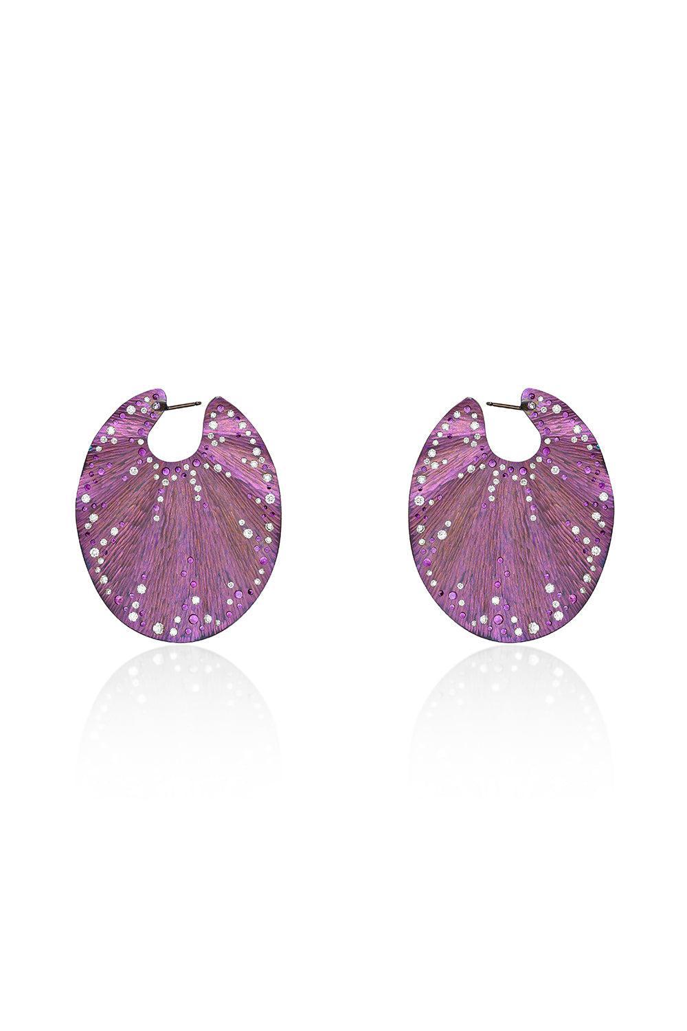 Pink Sapphire Diamond Earrings-TITANIUM-JEWELRYFINE JEWELEARRING-SABOO FINE JEWELS
