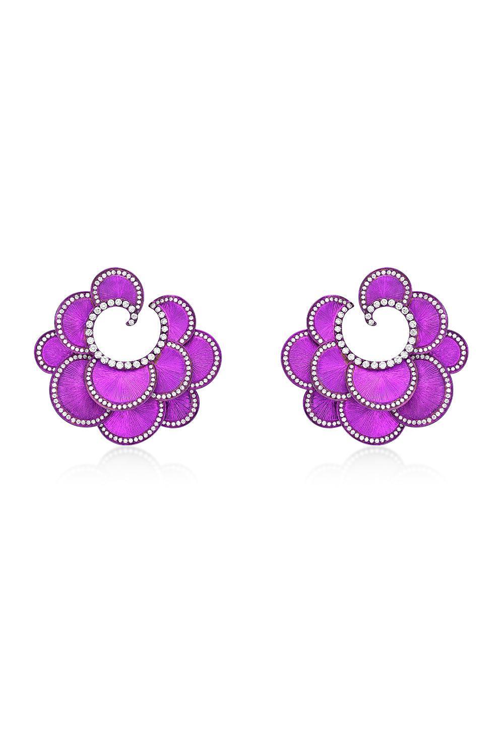 Pink Titanium Diamond Earrings-TITANIUM-JEWELRYFINE JEWELEARRING-SABOO FINE JEWELS