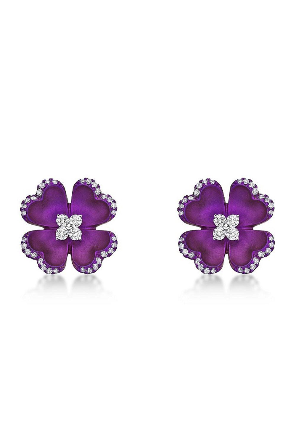 Pink Titanium Diamond Earrings-TITANIUM-JEWELRYFINE JEWELEARRING-SABOO FINE JEWELS
