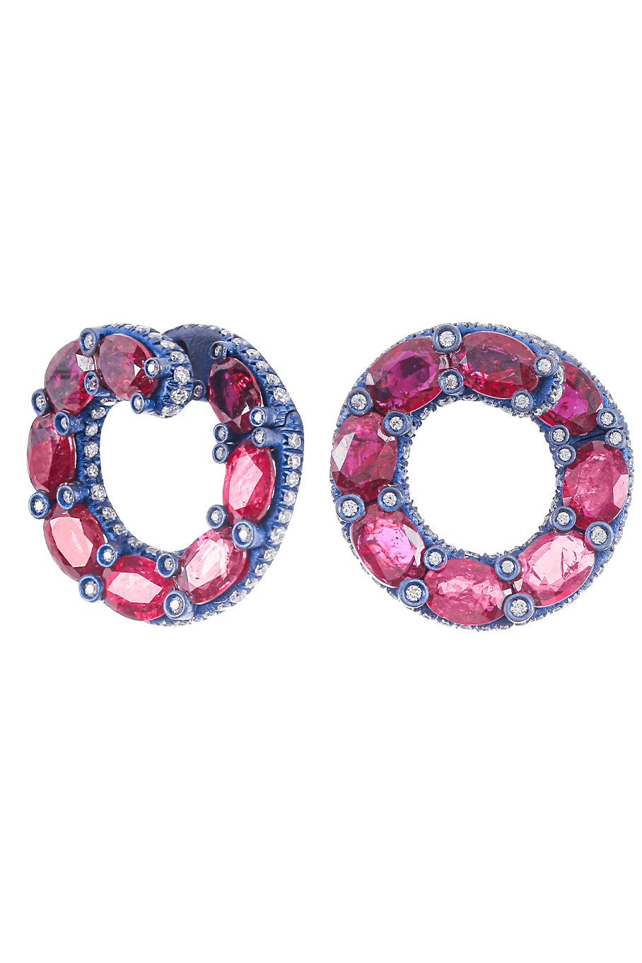 SABOO FINE JEWELS-Ruby Loop Earrings-TITANIUM