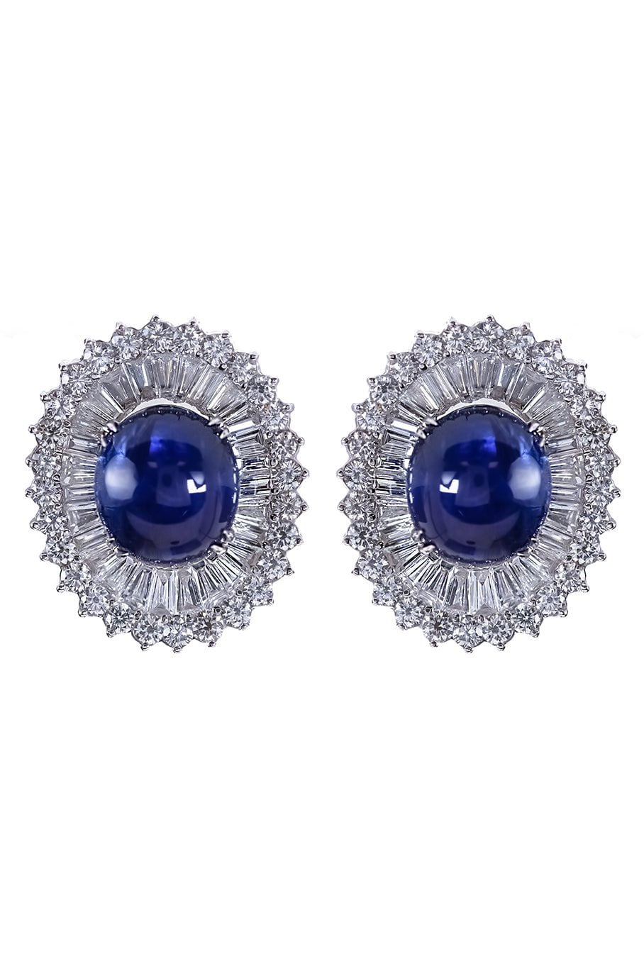 SABOO FINE JEWELS-Blue Sapphire Royale Earrings-WHITE GOLD