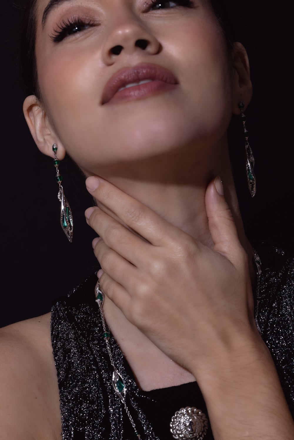Emerald Tube Drop Earrings JEWELRYFINE JEWELEARRING SABOO FINE JEWELS   