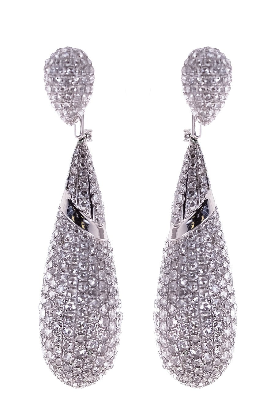 SABOO FINE JEWELS-Luminescent Rose Earrings - Diamond-WHITE GOLD