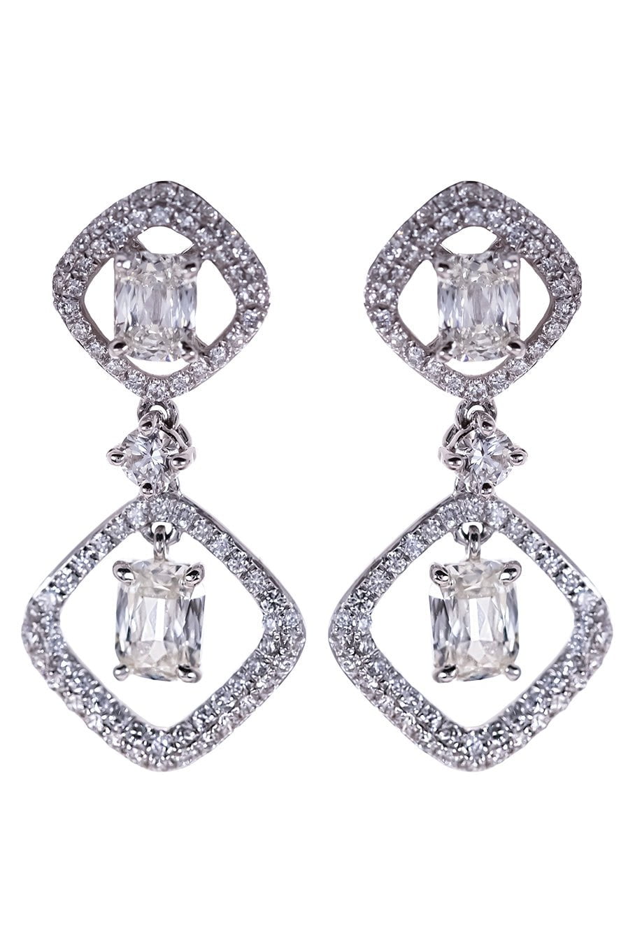 SABOO FINE JEWELS-Royale Drop Earrings-WHITE GOLD