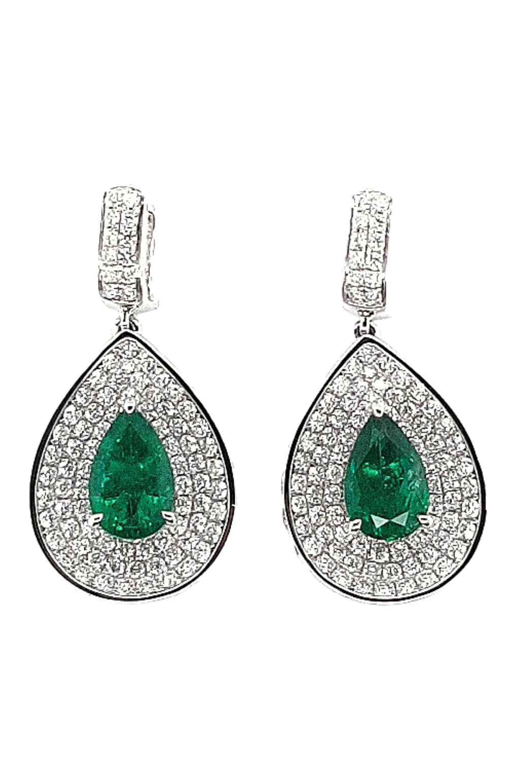 Royale Emerald Diamond Earrings JEWELRYFINE JEWELEARRING SABOO FINE JEWELS   