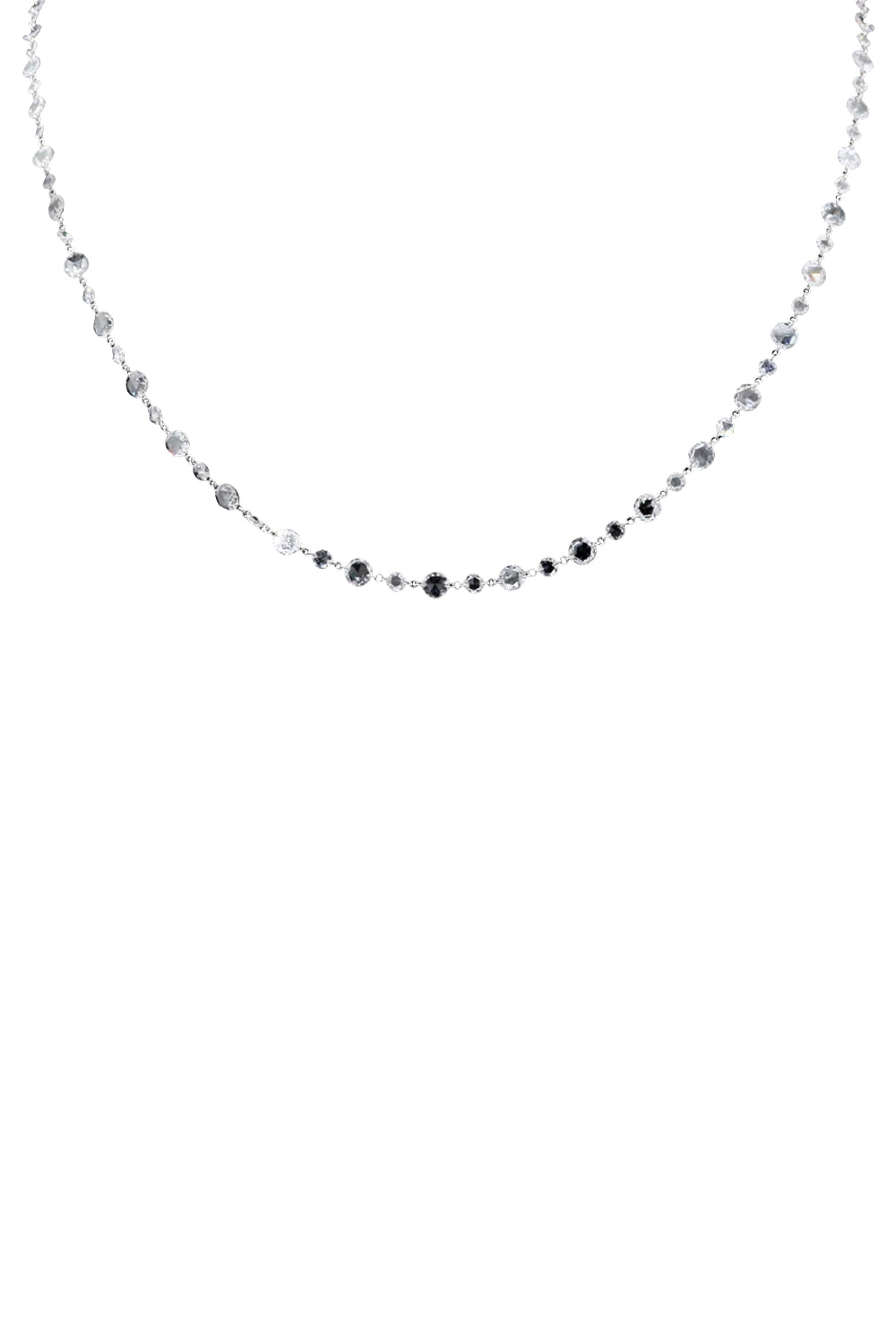 Diamond Round Rosecut Necklace-WHITE GOLD-24-JEWELRYFINE JEWELNECKLACE O-SABOO FINE JEWELS