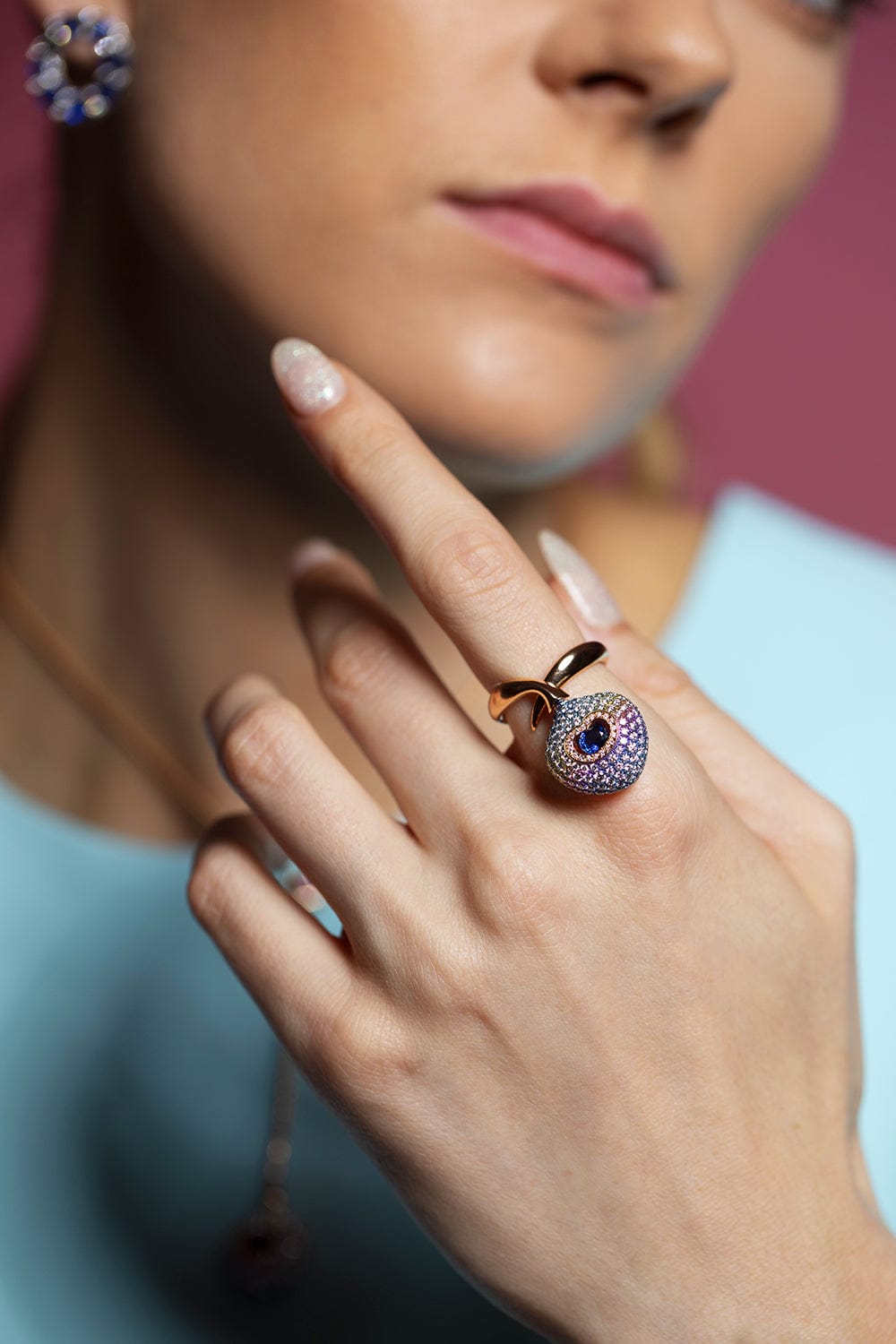 SABOO FINE JEWELS-Sapphire Fusion by Infusion Ring-ROSE GOLD