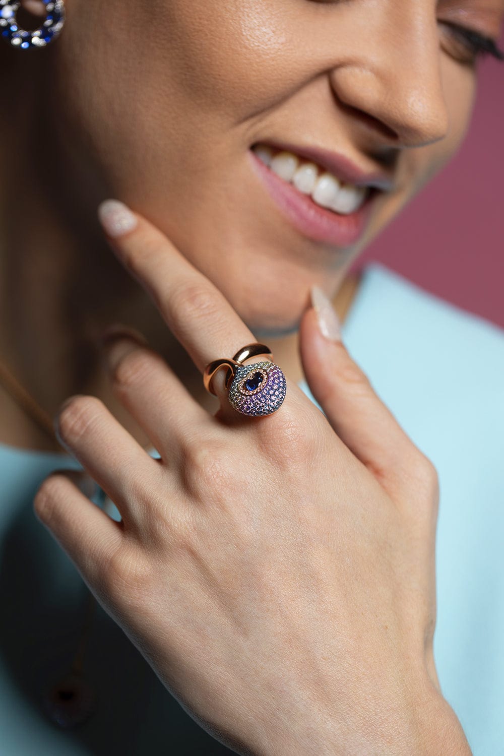 SABOO FINE JEWELS-Sapphire Fusion by Infusion Ring-ROSE GOLD