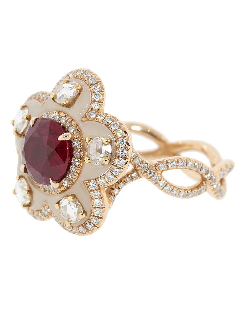 SABOO FINE JEWELS-Aura Ruby Flower Ring-ROSE GOLD