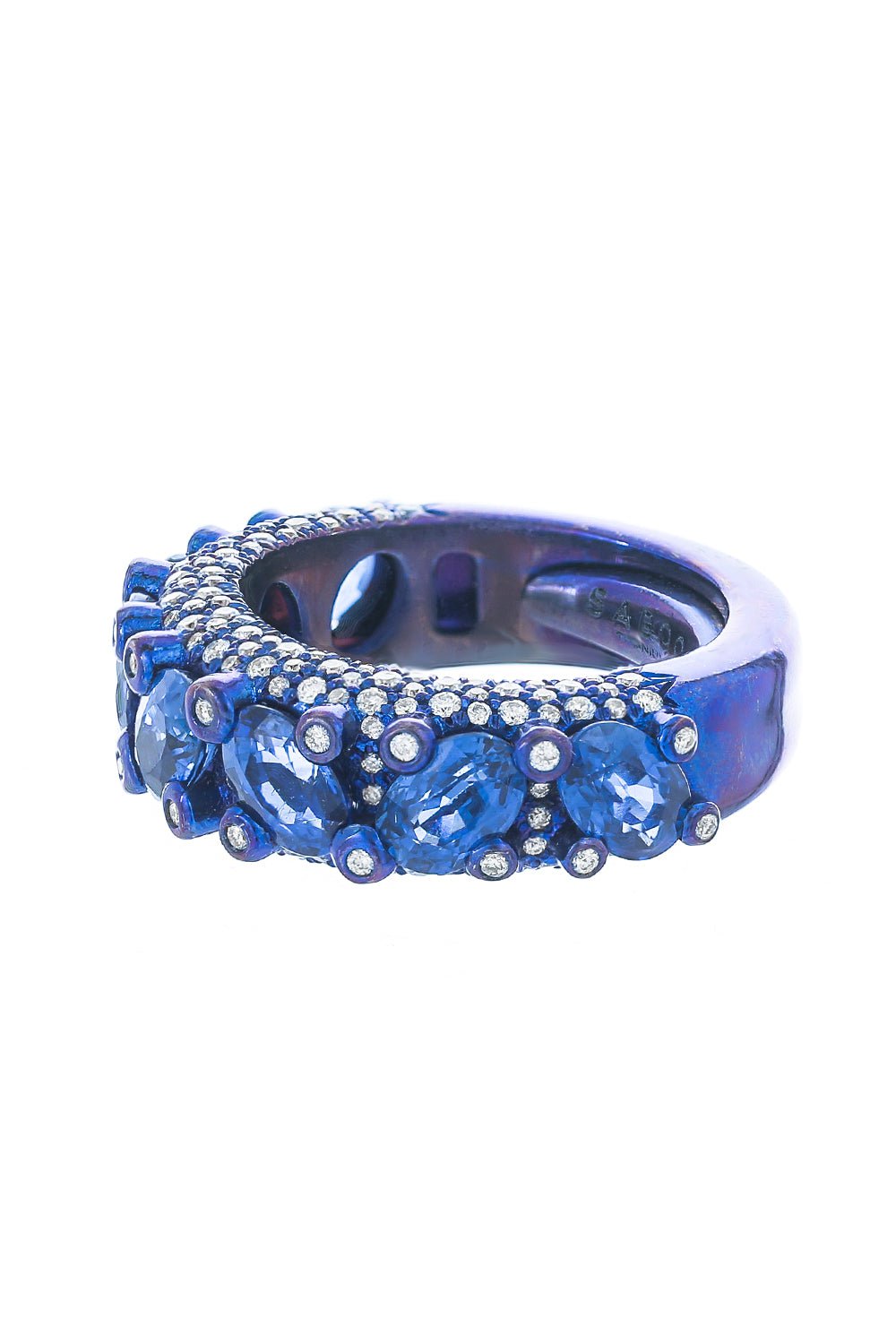 SABOO FINE JEWELS-Blue Sapphire Ring-TITANIUM