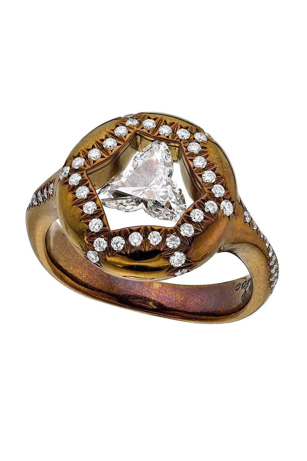 SABOO FINE JEWELS-Diamond Tri Flower Ring-TITANIUM