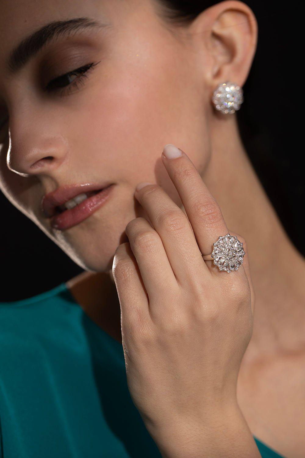 SABOO FINE JEWELS-Diamond Rose Ring-WHITE GOLD