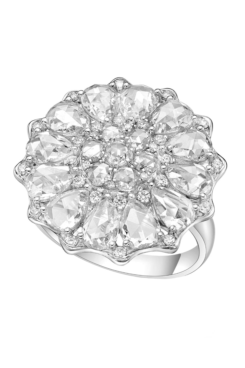 SABOO FINE JEWELS-Diamond Rose Ring-WHITE GOLD