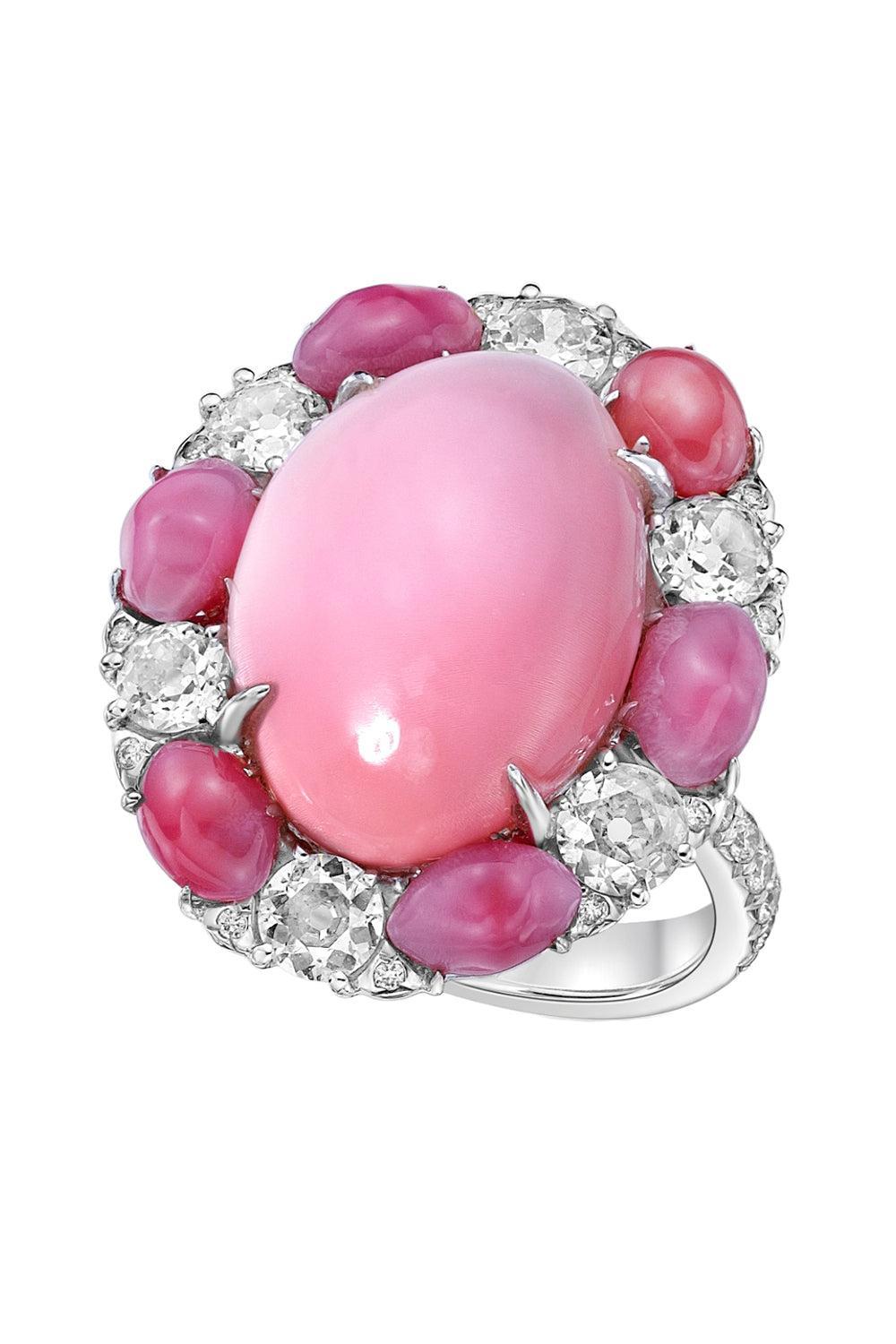 Pink Opal Diamond Ring-WHITE GOLD-6-JEWELRYFINE JEWELRING-SABOO FINE JEWELS