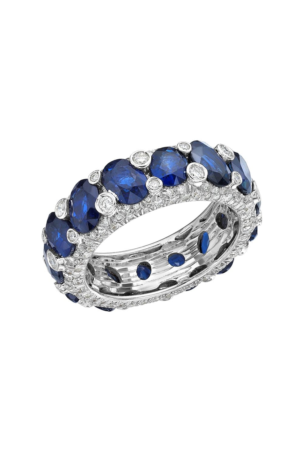SABOO FINE JEWELS-Blue Sapphire Eternity Band-WHITE GOLD