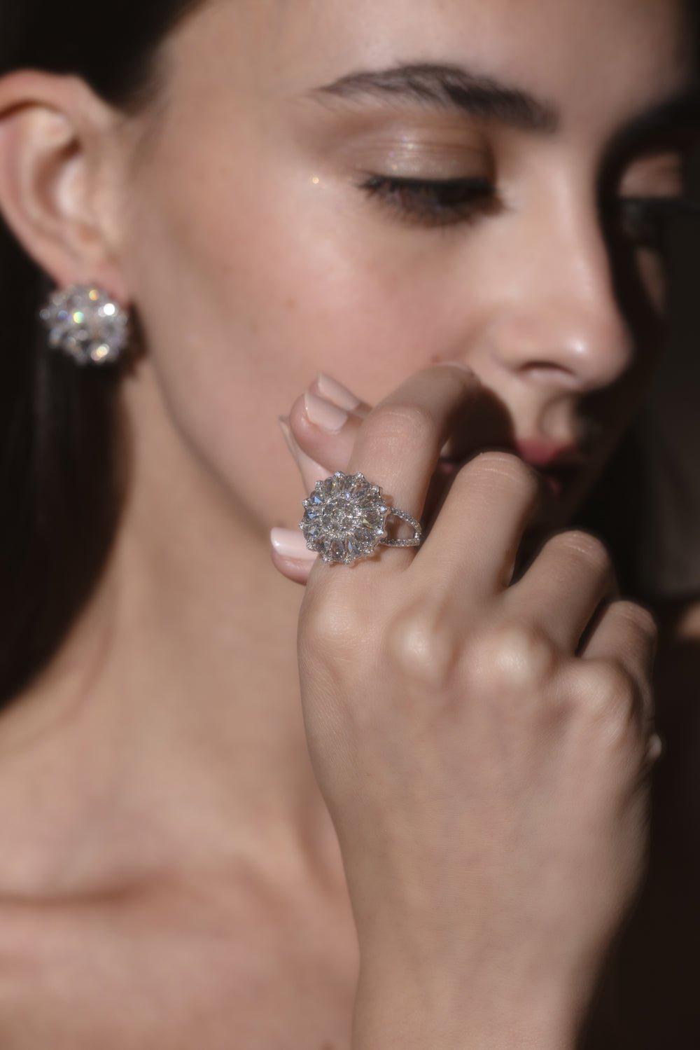 SABOO FINE JEWELS-Luminecent Rose Ring-WHITE GOLD
