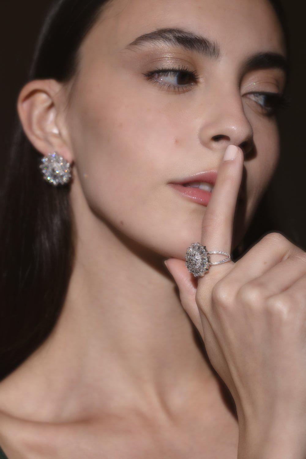 SABOO FINE JEWELS-Luminecent Rose Ring-WHITE GOLD