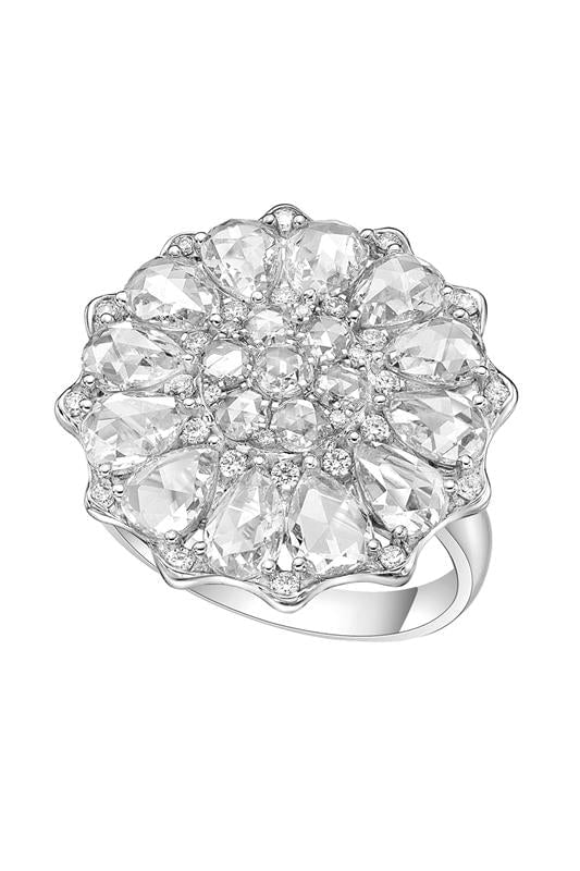 SABOO FINE JEWELS-Luminecent Rose Ring-WHITE GOLD