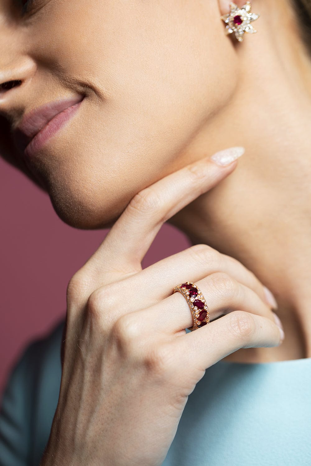 SABOO FINE JEWELS-Ruby Loop Ring-YELLOW GOLD