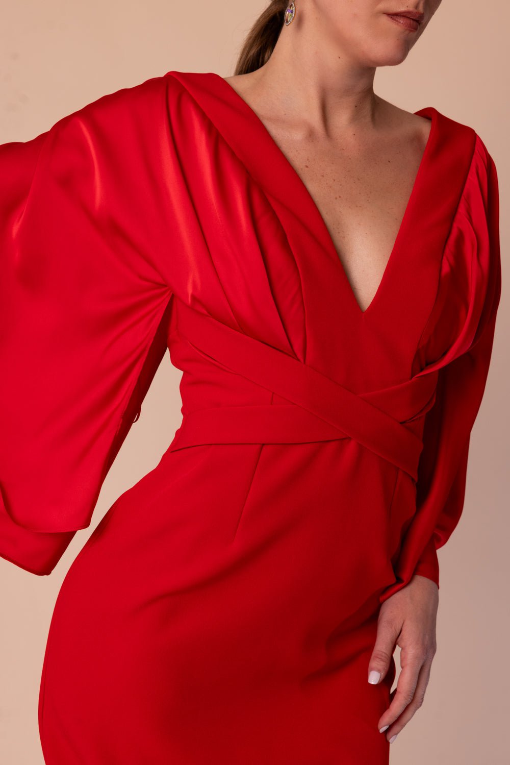 SAFIYAA-Aretha Dress-CHERRY RED