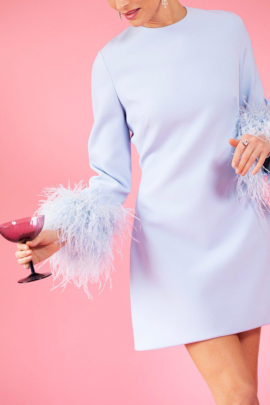 SAFIYAA-Rena Feathered Short Dress-