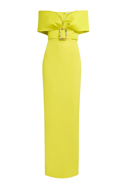 Safiyaa - Abike Chartreuse Long Dress FR38 - US6 - UK10 Safiyaa - Abike Chartreuse Long Dress FR38 - US6 - UK10