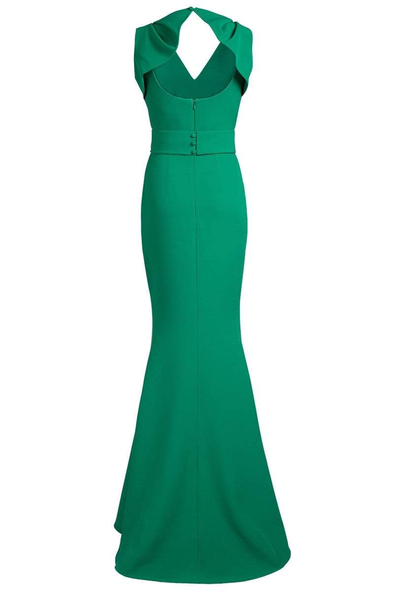 SAFIYAA-V Neck Gown With Belt-