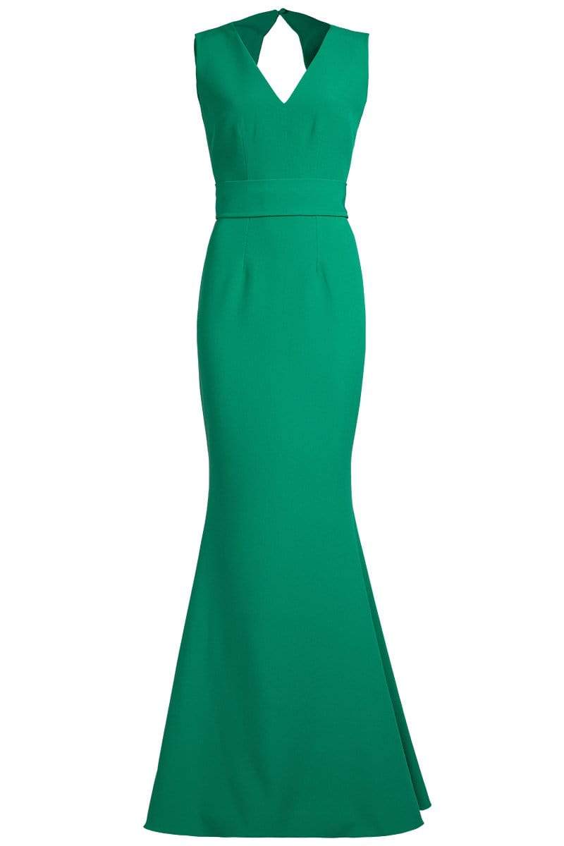 SAFIYAA-V Neck Gown With Belt-