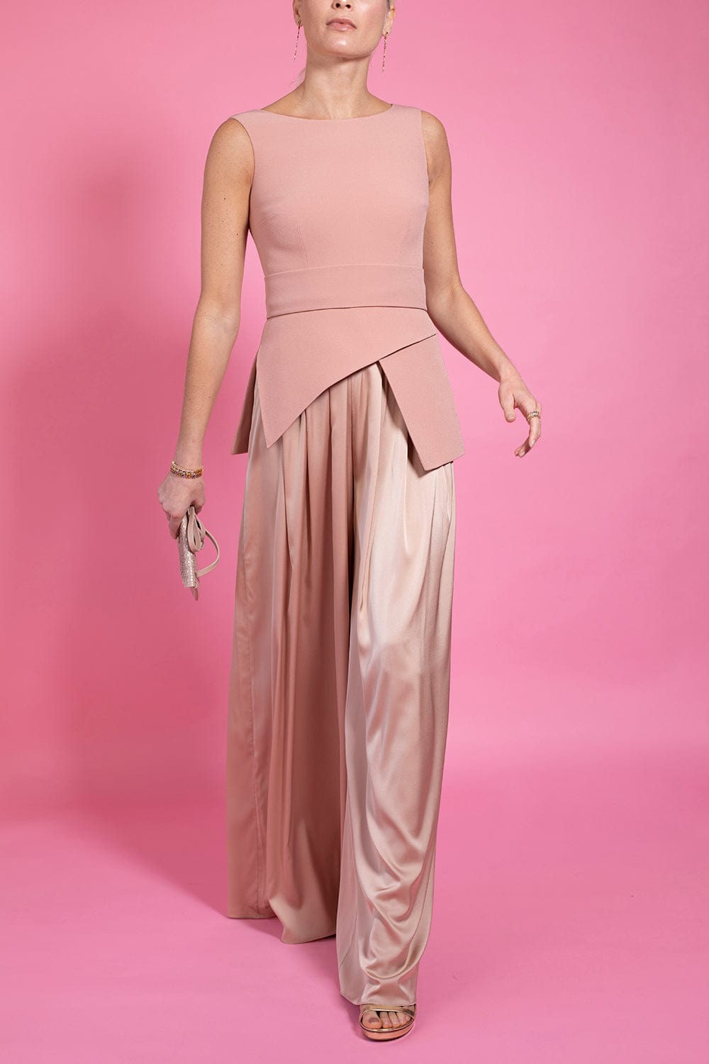 SAFIYAA-Flavia Jumpsuit With Beaded Belt-