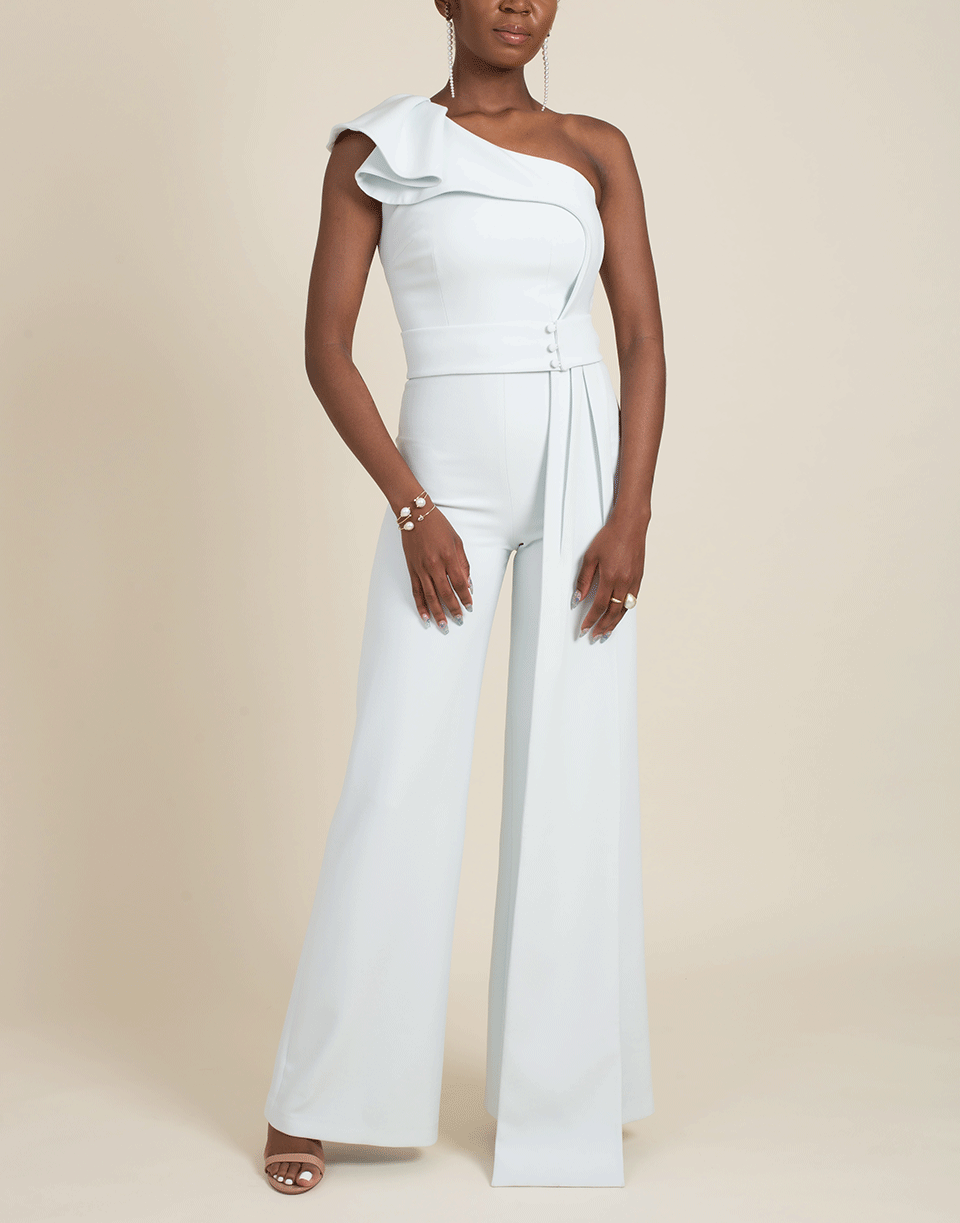 SAFIYAA-Ruffle Sleeve Jumpsuit-GLACIER