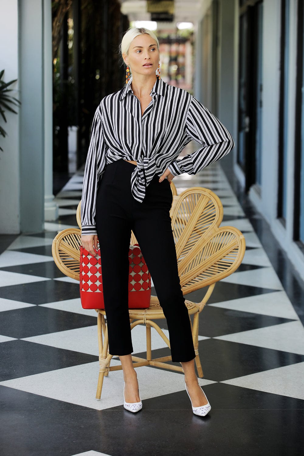 SAFIYAA-Slim Leg Trousers - Black-