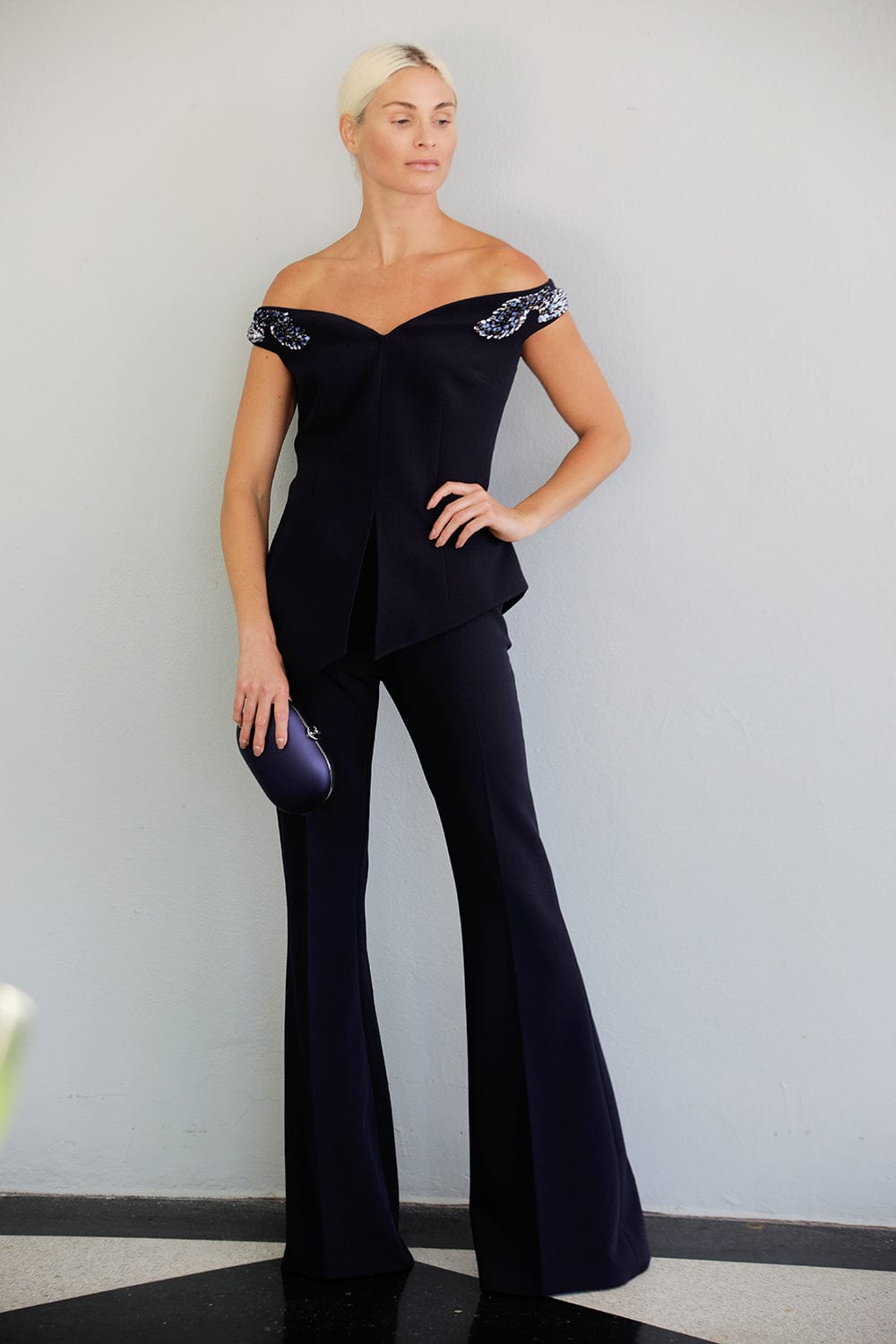 SAFIYAA-Halluana Trouser - Midnight Navy-