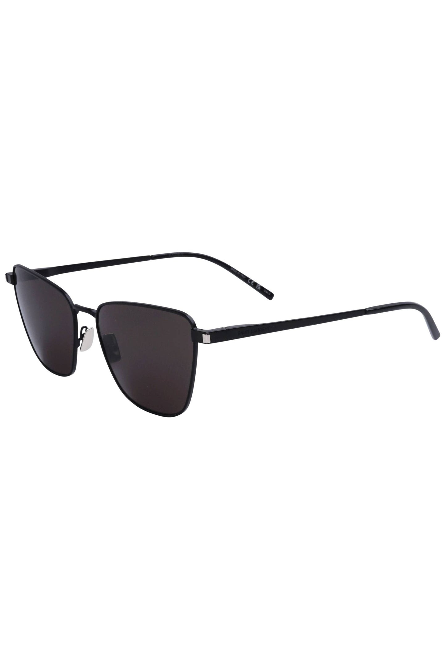 SAINT LAURENT-Square Aviator Sunglasses-BK/BK/BK