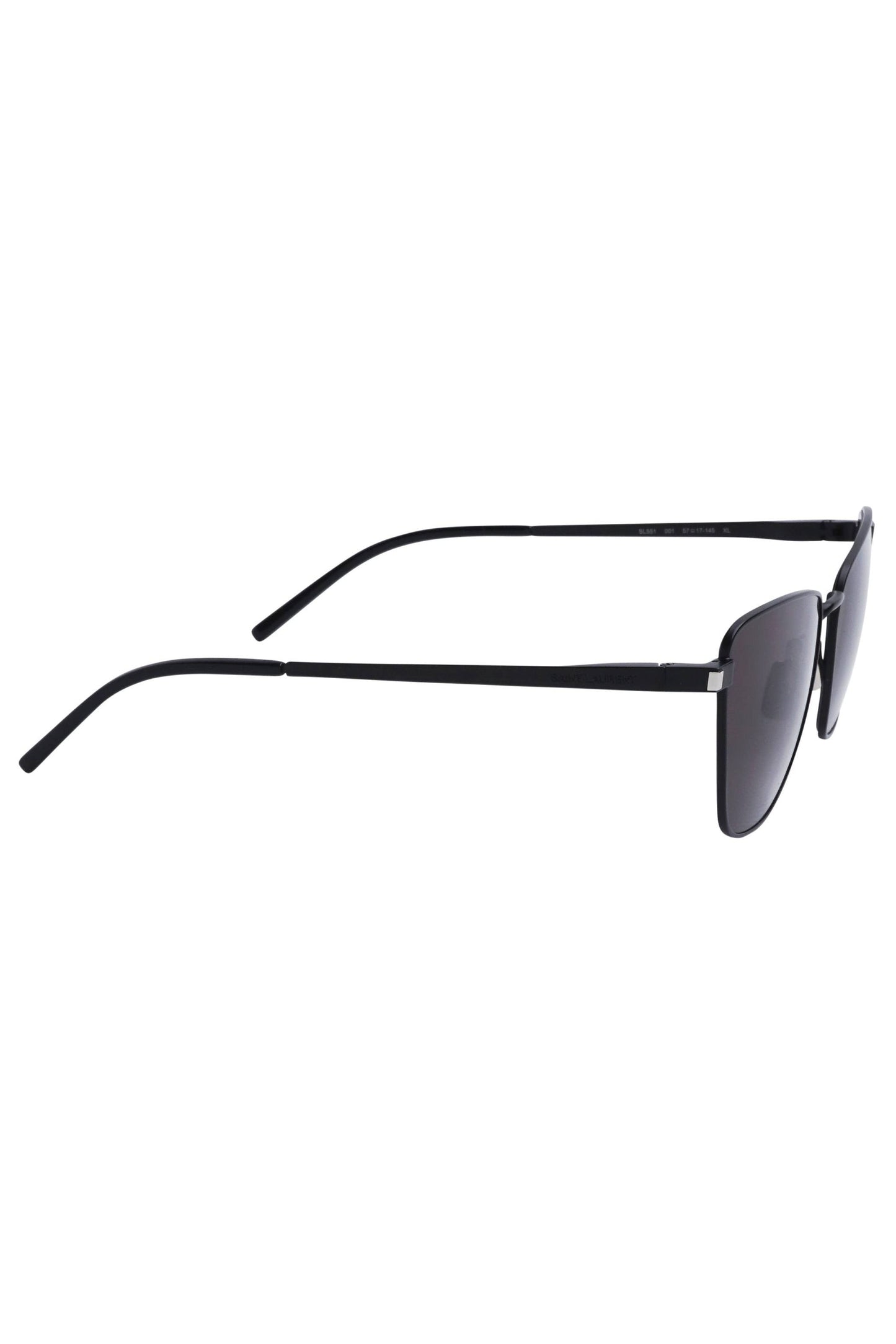 SAINT LAURENT-Square Aviator Sunglasses-BLACK/BLACK