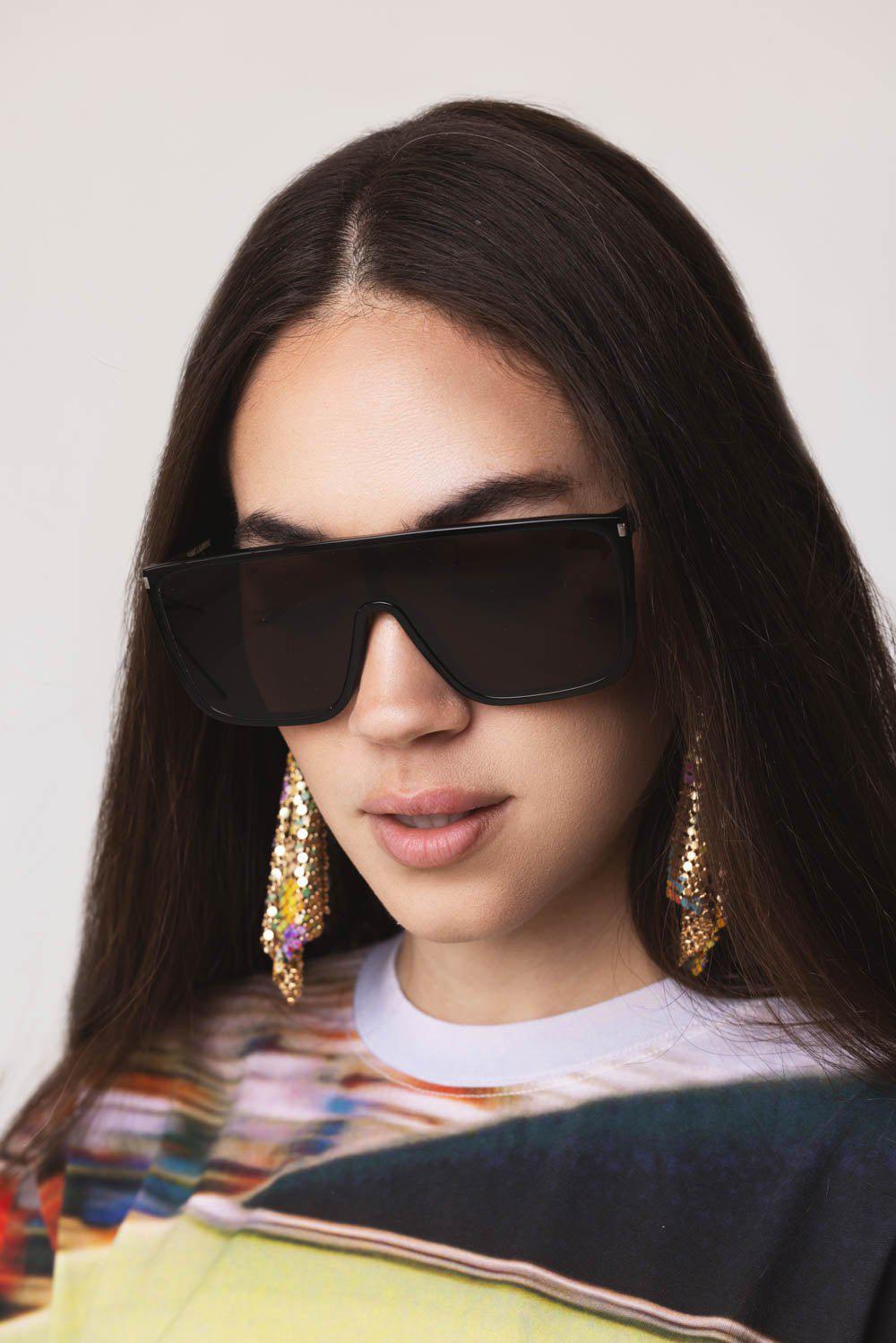 SAINT LAURENT-Mask Ace Sunglasses-BLK