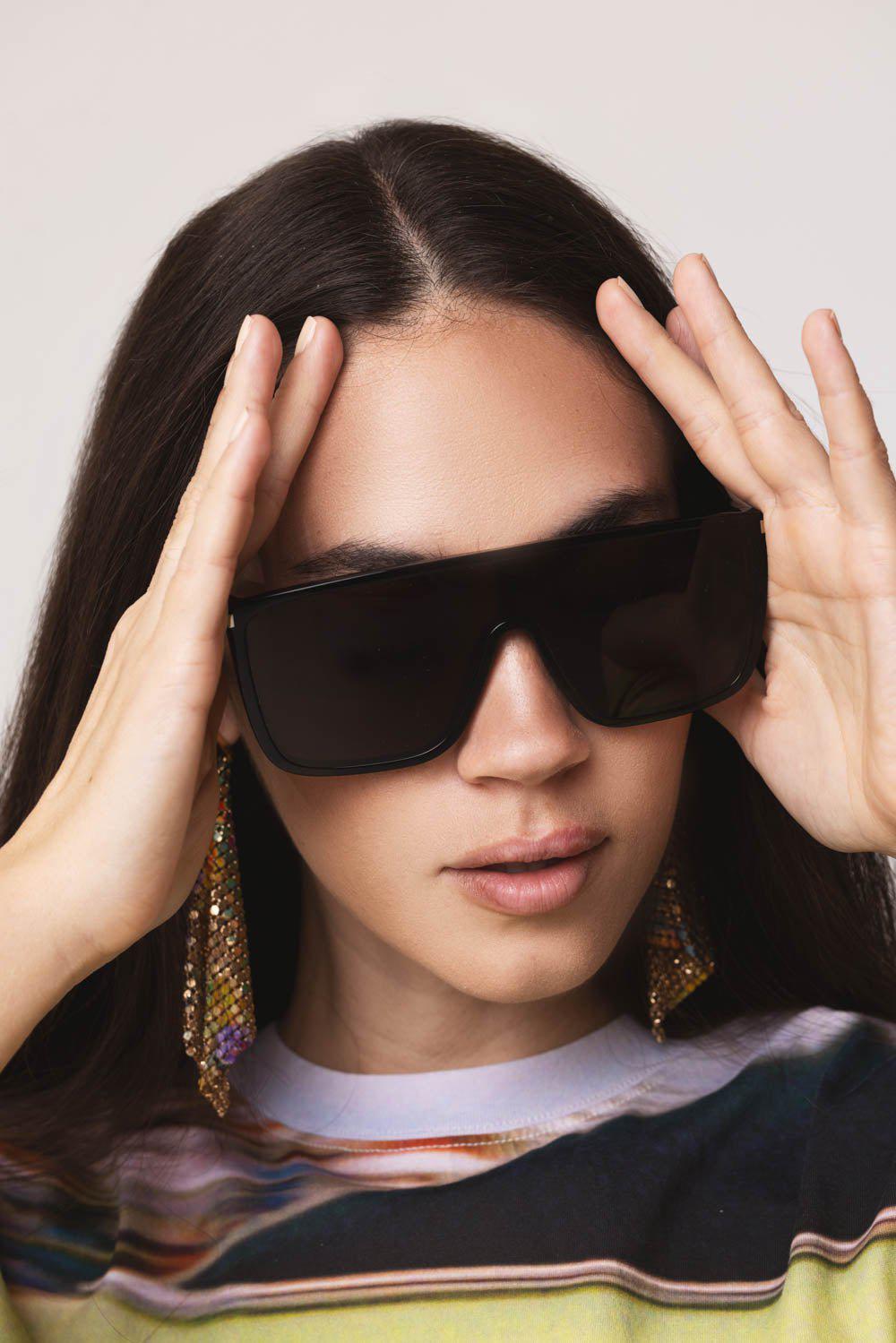 SAINT LAURENT-Mask Ace Sunglasses-BLK