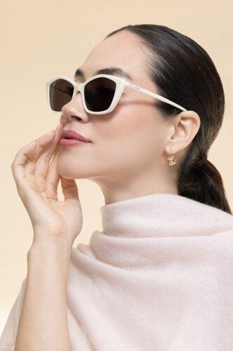 Rectangle Sunglasses - Ivory Black-CREAM-ACCESSORIESUNGLASSES-SAINT LAURENT