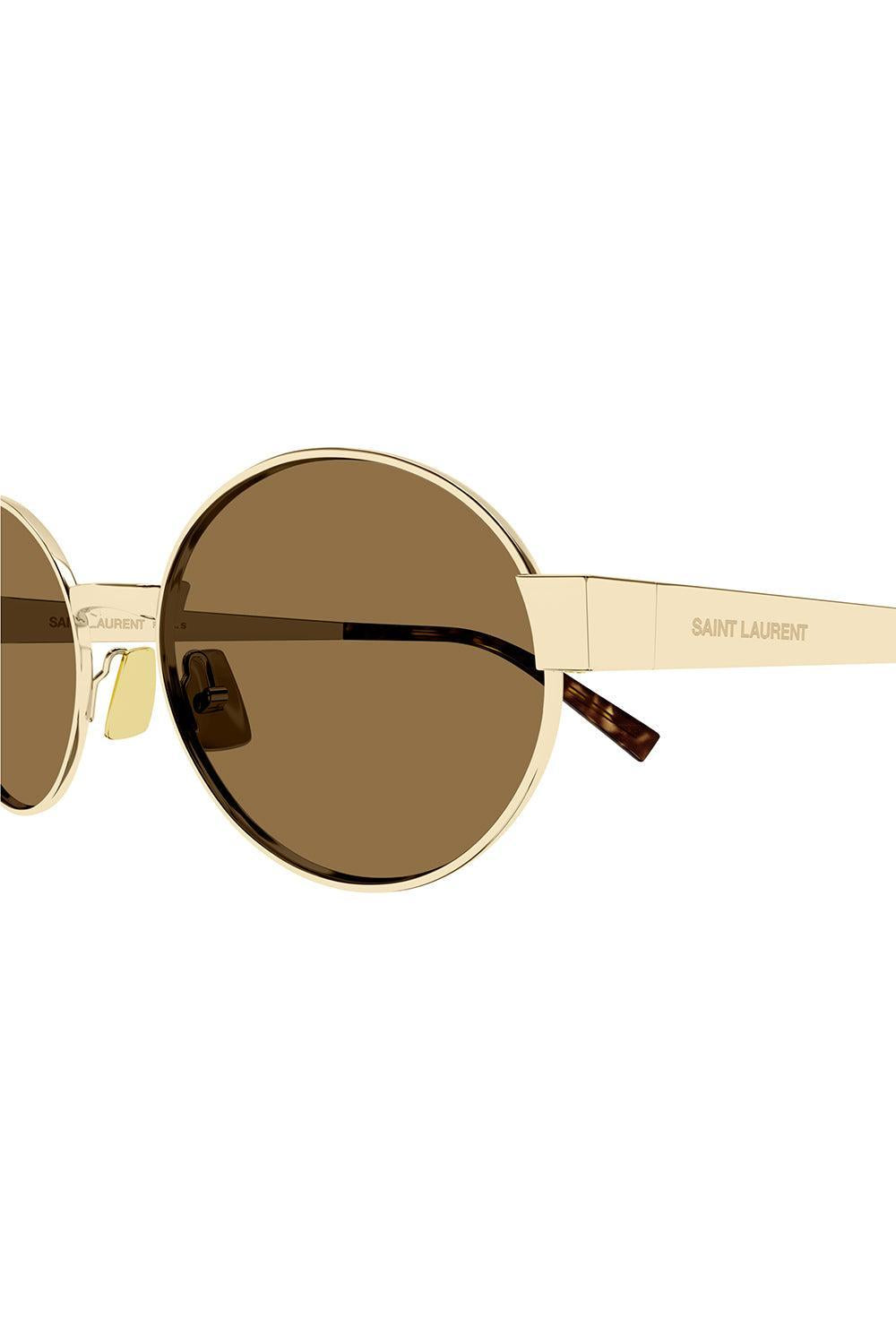Round Sunglasses-GLDGLDBR-ACCESSORIESUNGLASSES-SAINT LAURENT